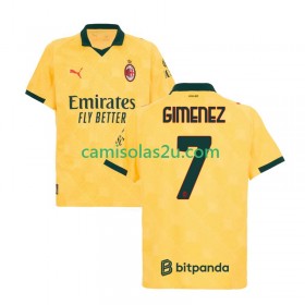 Camisolas de futebol AC Milan Santiago Gimenez 7 Equipamento 3ª 2025/26 Manga Curta